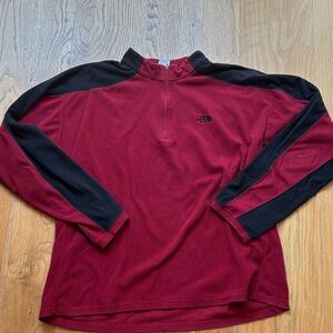 The North Face Burgundy and Black Fleece Top